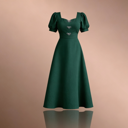 فستان نسائي مزين بشريطة وراينستون أنيقة