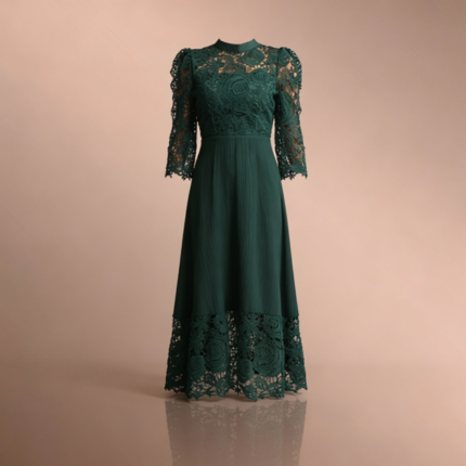 فستان ماكسي طويل الأكمام مزين بالتطريز