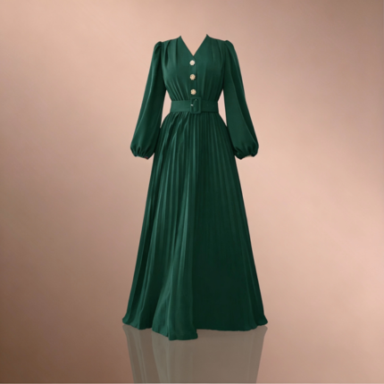 فستان أبايا طويل أنيق للسيدات بأكمام فانوس