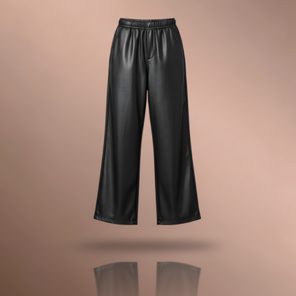 بنطلون جلد واسع الساق
