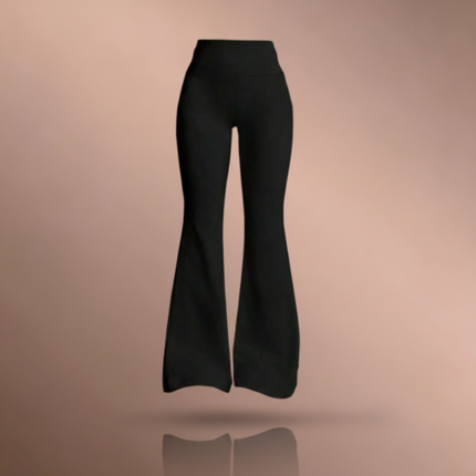 بنطلون رياضي ذو خصر عالٍ واسع ومطاطي