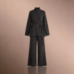 كنزة صوفية محبوكة بياقة عالية