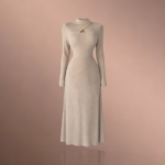 فستان نسائي بياقة على شكل فتحة المفتاح